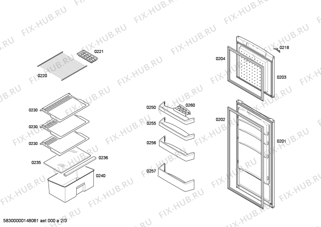 Схема №2 3FEW2400MY My Balay с изображением Дверь для холодильника Bosch 00249651