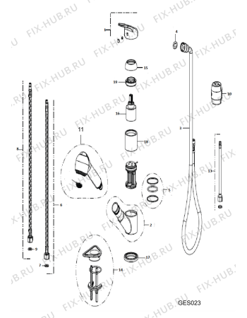 Схема №1 MM1TSHHA (F084546) с изображением Всякое для смешивателя Indesit C00309178