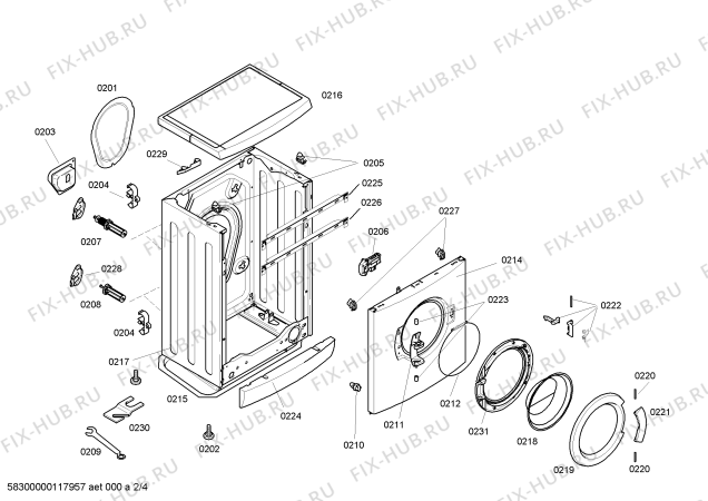 Схема №1 WS08X460IT x08.46 с изображением Краткая инструкция для стиральной машины Bosch 00729976