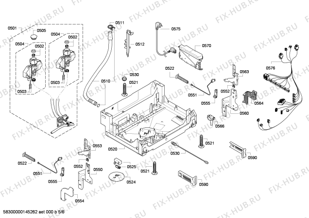 Взрыв-схема посудомоечной машины Bosch SBV63M10EU - Схема узла 05