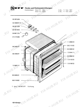 Взрыв-схема плиты (духовки) Neff 1114443807 1444/171NSGW - Схема узла 02