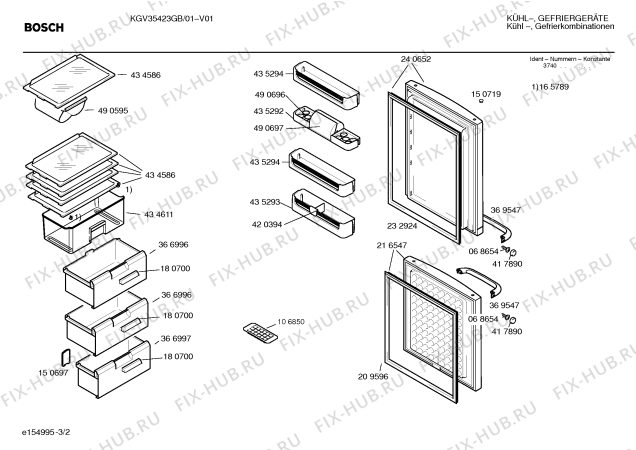 Взрыв-схема холодильника Bosch KGV35423GB - Схема узла 02