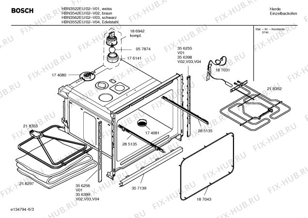 Схема №2 HBN3542EU с изображением Инструкция по эксплуатации для плиты (духовки) Bosch 00584200