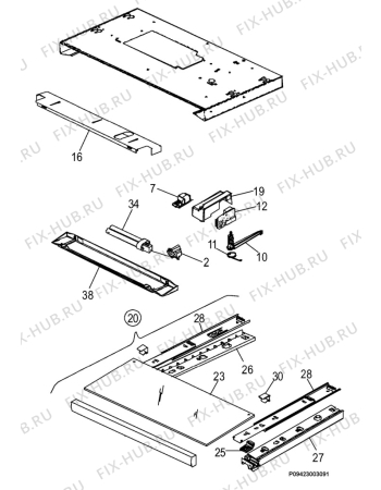 Взрыв-схема вытяжки Electrolux EFP6406G/S - Схема узла Section 1