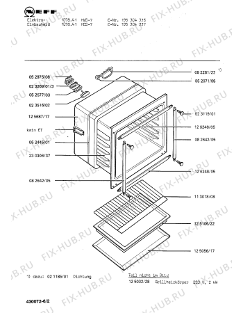 Взрыв-схема плиты (духовки) Neff 195304337 1078.41HCS-7 - Схема узла 02