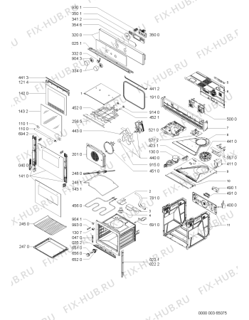 Схема №1 AKZ 679/IX/01 с изображением Обшивка для плиты (духовки) Whirlpool 481245249038