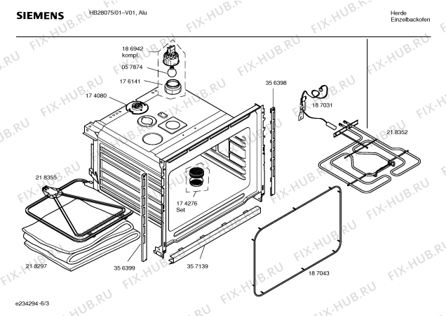 Схема №3 HB28057 с изображением Инструкция по эксплуатации для плиты (духовки) Siemens 00583842