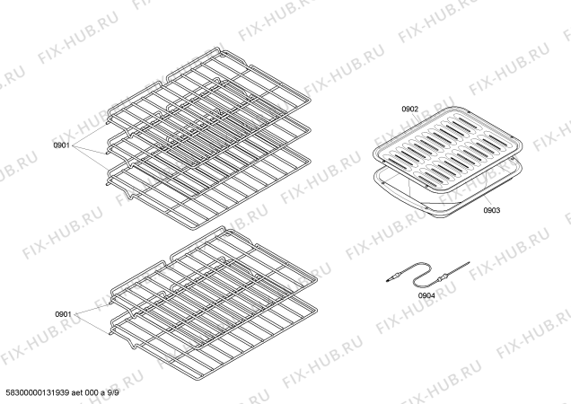 Схема №4 HBN5420UC с изображением Панель для плиты (духовки) Bosch 00245622