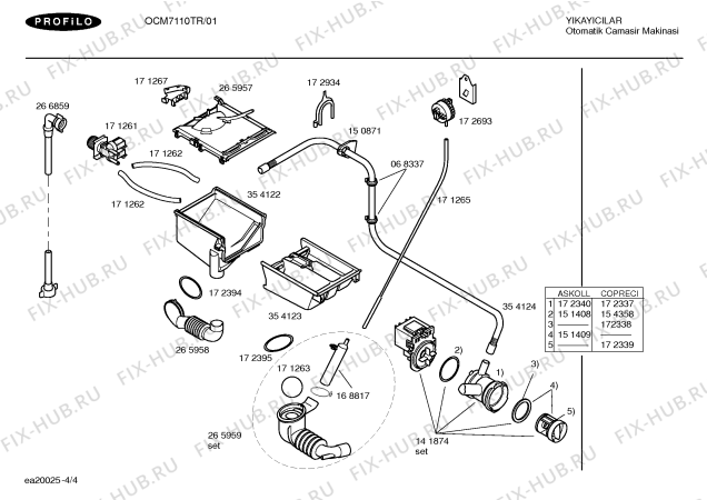 Взрыв-схема стиральной машины Profilo OCM7110TR Eurowasher PRF - Схема узла 04