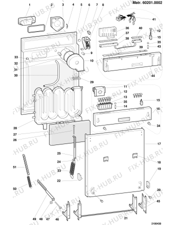 Взрыв-схема посудомоечной машины Ariston LST680EUK (F016284) - Схема узла