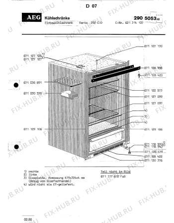 Взрыв-схема холодильника Aeg SANTO 252 ED - Схема узла Section1