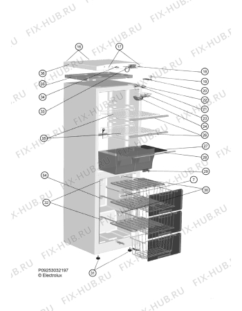 Взрыв-схема холодильника Zanussi ZRB323WO - Схема узла Housing 001