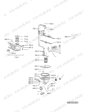 Взрыв-схема посудомоечной машины Indesit ADP2315WH2 (F091562) - Схема узла