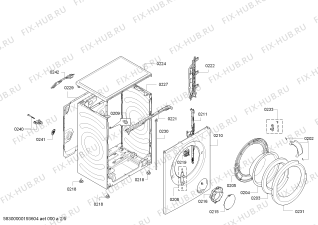 Взрыв-схема стиральной машины Bosch WLT20460BY, Serie 6 - Схема узла 02
