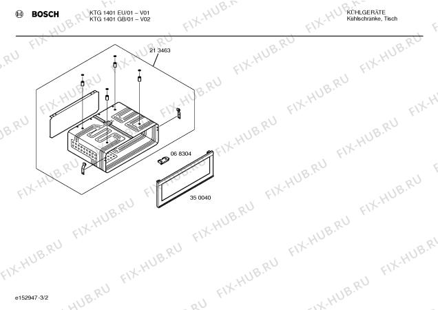 Взрыв-схема холодильника Bosch KTG1401GB - Схема узла 02