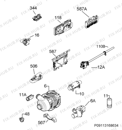 Взрыв-схема посудомоечной машины Pelgrim GVW582ONY/P04 - Схема узла Electrical equipment 268