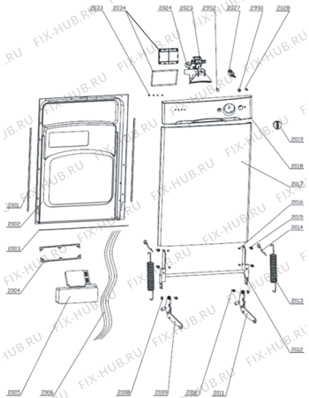 Схема №2 GS61010W (139687, WQP12-9240) с изображением Сенсорная панель для электропосудомоечной машины Gorenje 227839