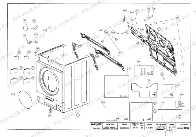 Схема №2 BLOMBERG WAF 7200 A (7121682100) с изображением Инструкция по обслуживанию для стиральной машины Beko 2810540568