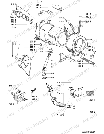 Схема №1 WAS 4540-D с изображением Тумблер для стиралки Whirlpool 481228218913