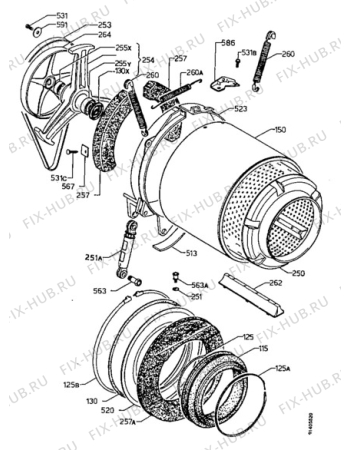 Взрыв-схема стиральной машины Aeg 2200ID - Схема узла Drum