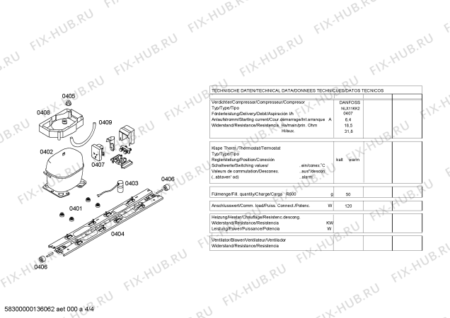 Взрыв-схема холодильника Siemens KG49NA73 - Схема узла 04