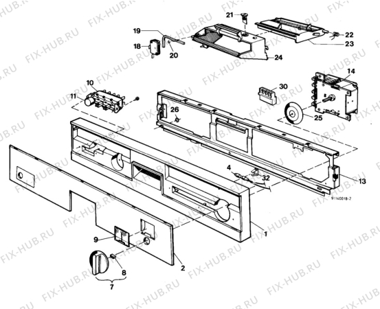 Взрыв-схема посудомоечной машины Electrolux BW305-BI - Схема узла W10 Panel