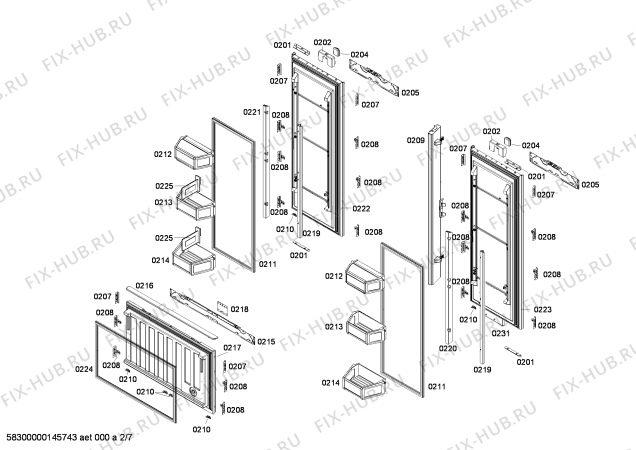 Схема №4 T36IT71NNP с изображением Монтажный набор для холодильной камеры Bosch 00678984