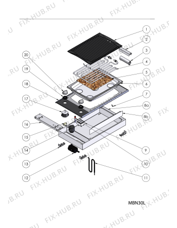 Схема №1 MBN30L (F065627) с изображением Пластина Indesit C00279743