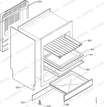 Взрыв-схема плиты (духовки) Zanussi ZR5680AM - Схема узла Housing 001