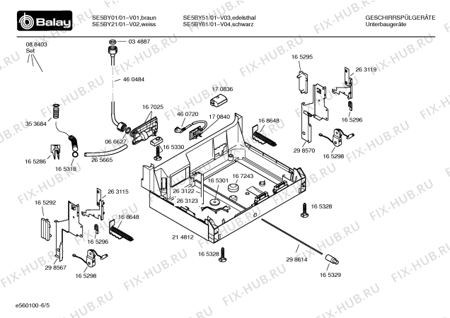 Взрыв-схема посудомоечной машины Balay SE5BY21 - Схема узла 05