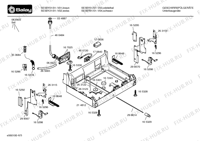 Взрыв-схема посудомоечной машины Balay SE5BY61 - Схема узла 05