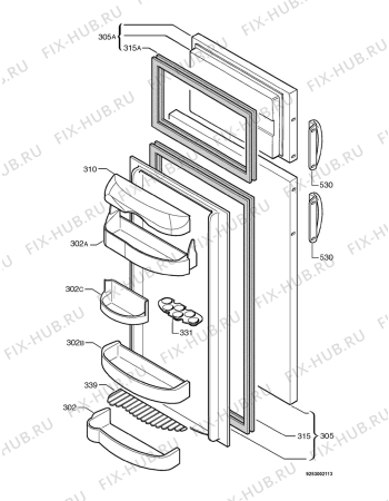 Взрыв-схема холодильника Rosenlew RJPK252 - Схема узла Door 003