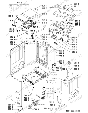 Схема №1 AWT 5097 с изображением Часовой механизм для сушильной машины Whirlpool 481228218992