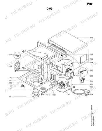 Взрыв-схема микроволновой печи Husqvarna Electrolux QN4038W - Схема узла Functional parts 267