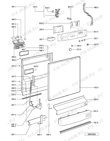 Схема №1 ADP 6940 IXM с изображением Панель для посудомоечной машины Whirlpool 481244011147