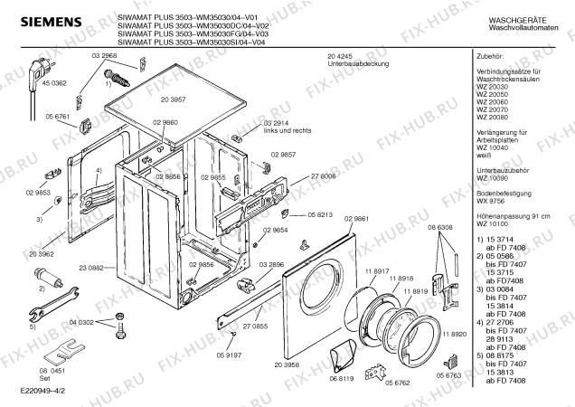 Схема №3 WM35030 SIWAMAT PLUS 3503 с изображением Панель для стиралки Siemens 00288236