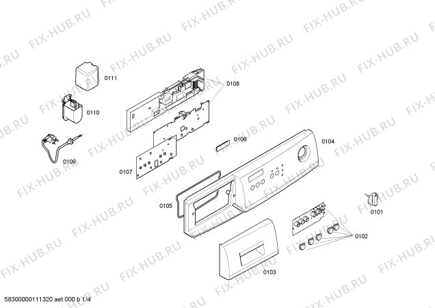 Схема №3 WFC40820TI Maxx WFC40820 с изображением Панель управления для стиральной машины Bosch 00446169
