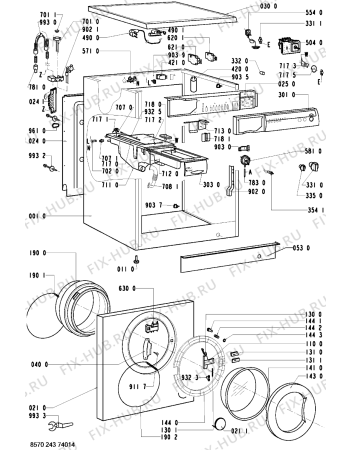 Схема №1 AWM 243/3 с изображением Обшивка для стиралки Whirlpool 481245310188