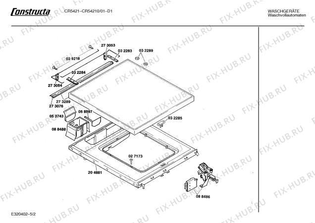 Взрыв-схема стиральной машины Constructa CR54210 CR5421 - Схема узла 02