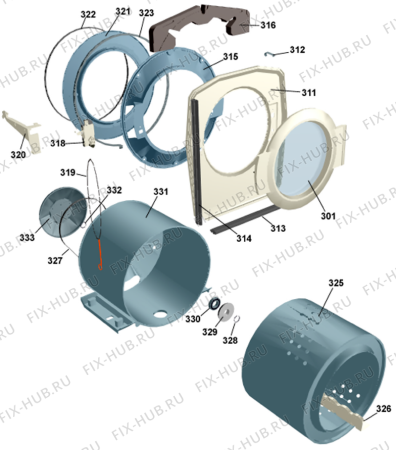 Взрыв-схема стиральной машины Gorenje Prof WM(valve) UK   -Grey (900003582, WMC55UK) - Схема узла 03