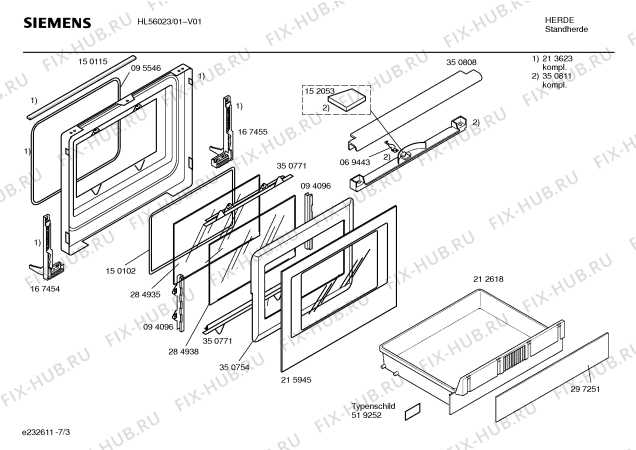 Схема №1 HL56023CC с изображением Ручка конфорки для плиты (духовки) Siemens 00167577