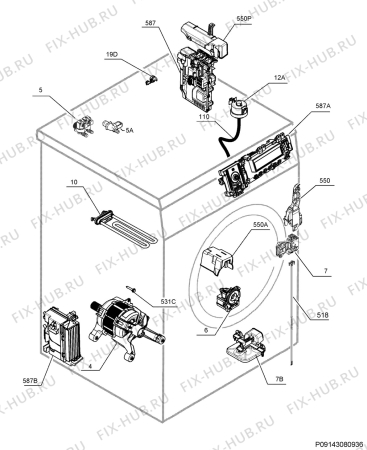 Схема №4 L76485HFL с изображением Модуль (плата) для стиралки Aeg 973914531437023