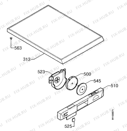 Взрыв-схема посудомоечной машины Zanussi DWS4704 - Схема узла Command panel 037