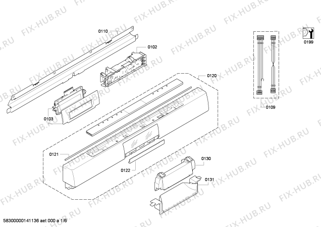 Схема №2 SN46T290SK с изображением Передняя панель для посудомойки Siemens 00676651