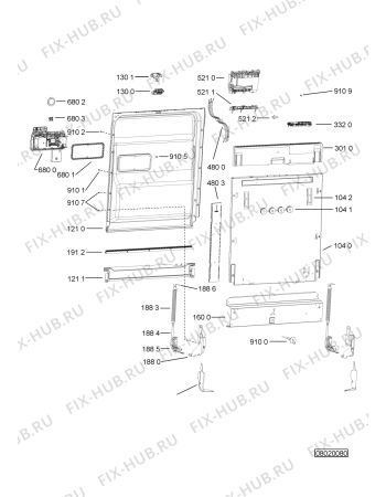 Схема №1 ADG 120 DI с изображением Обшивка для посудомойки Whirlpool 480140103077