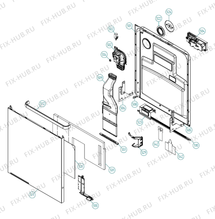 Взрыв-схема посудомоечной машины Gorenje D5253 XXL DK   -SS Bi Soft (900001392, DW70.3) - Схема узла 05