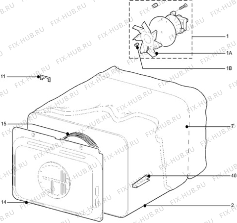 Взрыв-схема плиты (духовки) Zanussi ZCE7350G - Схема узла Oven