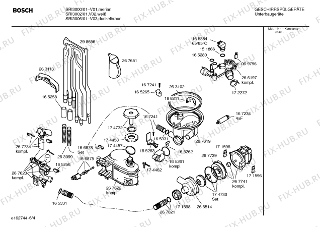 Взрыв-схема посудомоечной машины Bosch SRI3006 - Схема узла 04