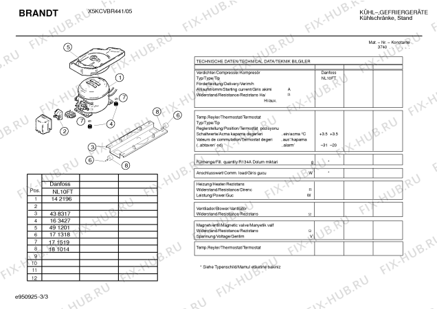 Взрыв-схема холодильника Brandt X5KCVBR441 - Схема узла 03