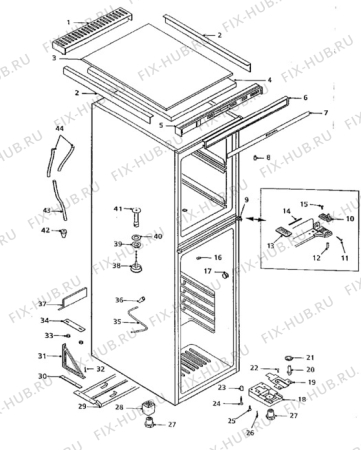 Взрыв-схема холодильника Electrolux ER2442D - Схема узла Cabinet + furniture (extra)